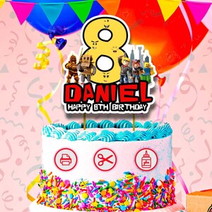 Roblox Cake Topper Roblox Party Decorations Roblox Cake Roblox Etsy - roblox cake topper roblox party supplies roblox birthday roblox cake banner roblox birthday decorations roblox party decorations