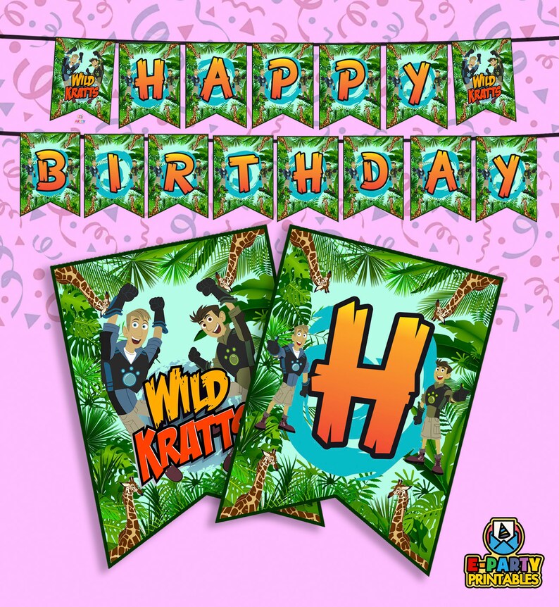 Wild Kratts Birthday Banner Wild Kratts Printable Wild Etsy