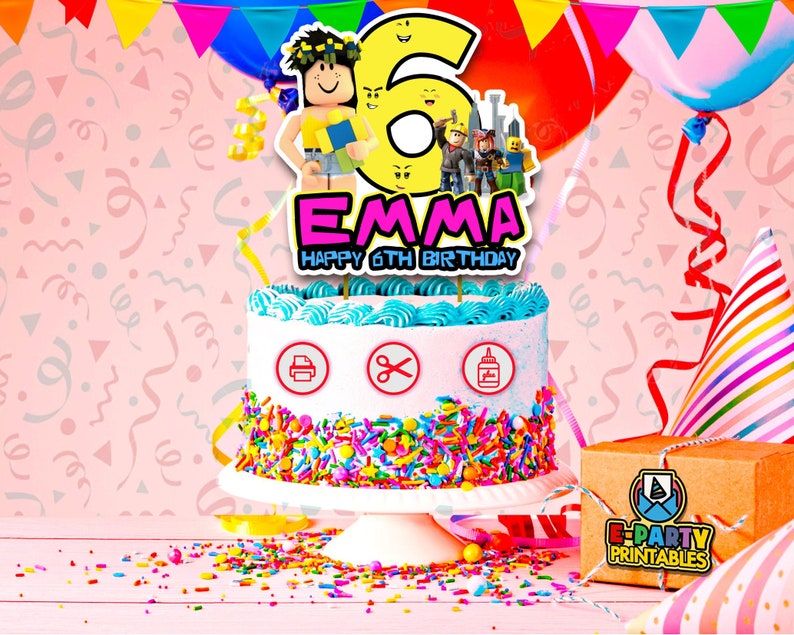 Roblox Birthday Roblox Girl Printable Cake Topper Roblox Cake Topper Gamer Cake Topper Roblox Girl Cake Topper Roblox Cupcake Toppers Paper Party Supplies Party Decor Kromasol Com