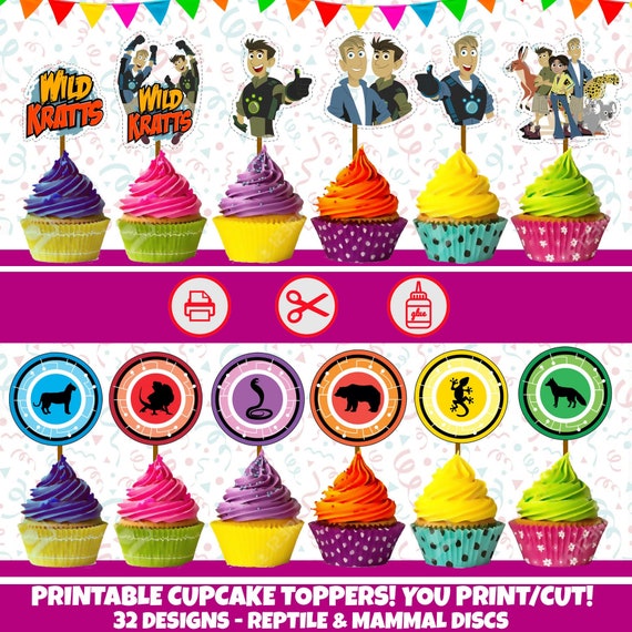 Wild Kratts Printable Cupcake Toppers Wild Kratts Cupcake | Etsy