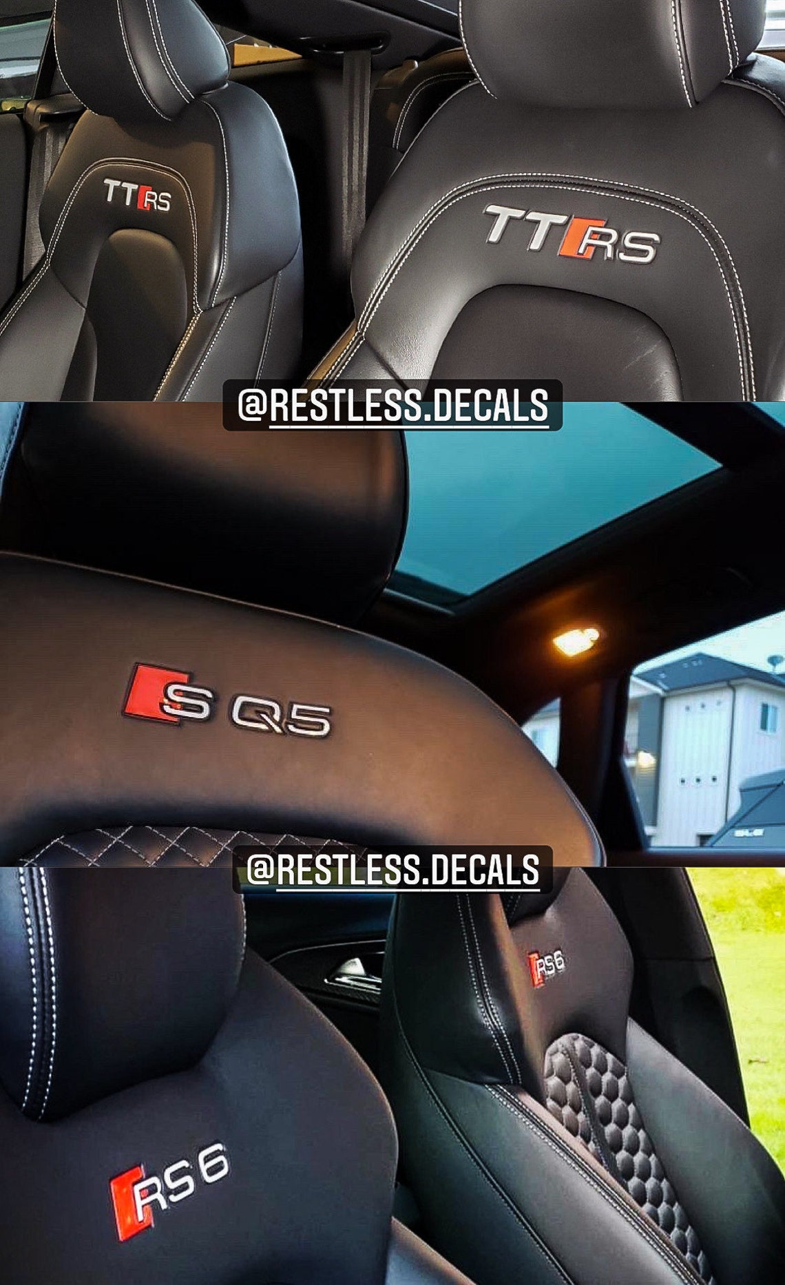 Audi Seat Emblem Decals Set of 2 Decals Etsy