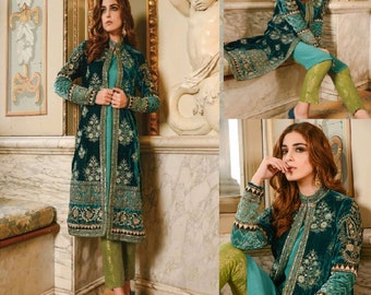 velvet wedding dresses pakistani