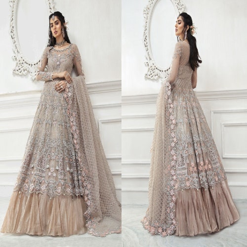 Custom Stitch Latest Pakistani Wedding Dresses Embroidery | Etsy