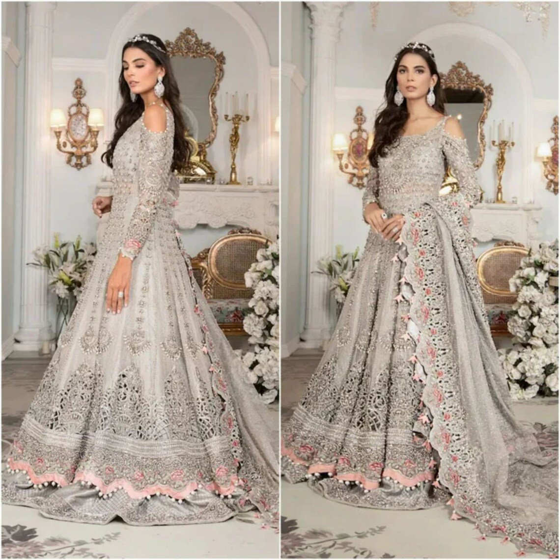 Custom Stitch Pakistani Indian Wedding Dresses Maria B Net - Etsy