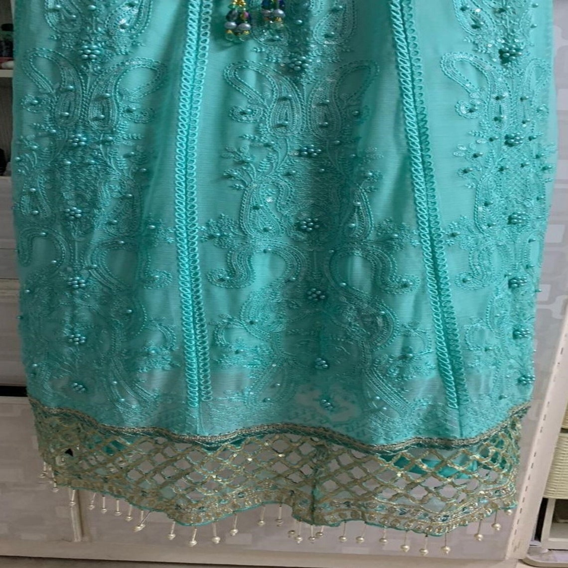 Pakistani Indian Wedding Dresses Sea Green Maria B Chiffon | Etsy