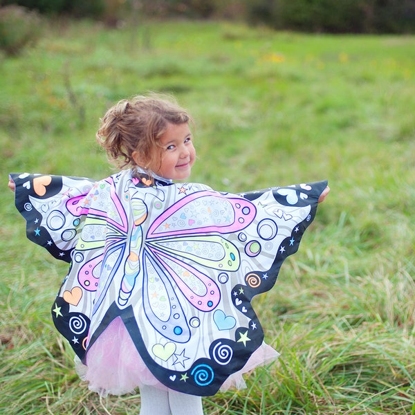 Colour A Butterfly Wings, Kids Colouring Cape, DIY Costume, DIY Cape, Kids DIY Costume