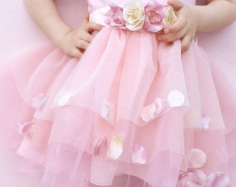 Golden Rose Petal Skirt, Rose tutu, Pink tutu