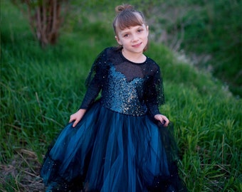 Luna The Midnight Witch Dress &Bandeau, robe de sorcière bleue, costume de sorcière, costume d’Halloween pour enfants, habillage de jeu de simulation, habillage pour enfants