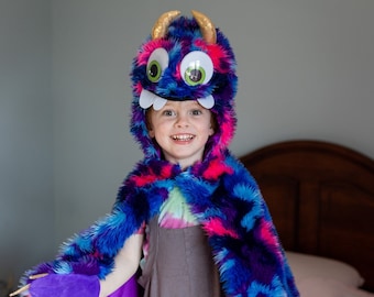 Goober the Monster cape, Kids monster costume, kids monster cape, purple monster