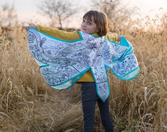 Colour-A-Dragon Fly Wings Cape, dragonfly costume, kids dressup, kids dragonfly cape