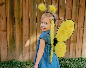 Bumble Bee Wings & Headband, kids wings, bumble bee costume, bee wings, kids costumes, kids dressup