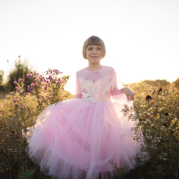 Elegant In Pink Dress, Pink princess dress, pink dress for girls, kids dressup