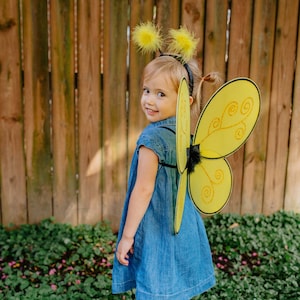 Bumble Bee Wings & Headband, kids wings, bumble bee costume, bee wings, kids costumes, kids dressup