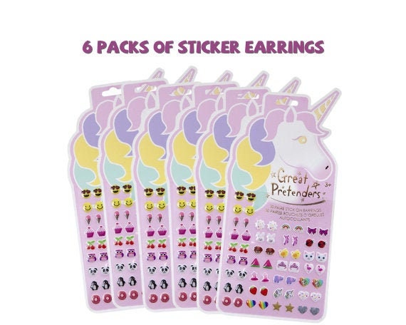 Unicorn stick on earrings clearance