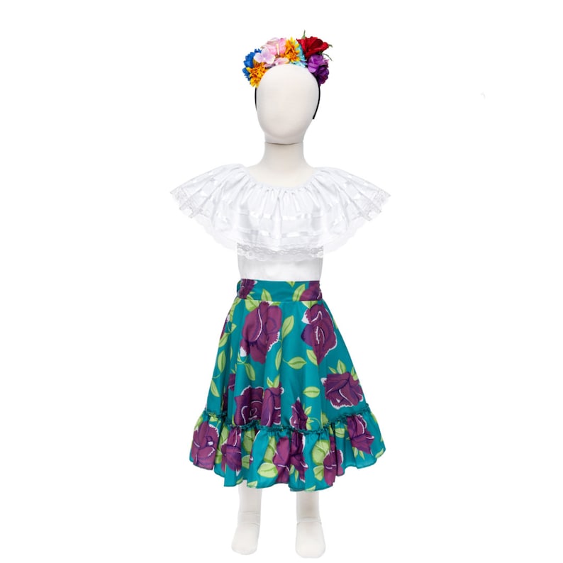 Costume Per Bambina Frida Kahlo Artista – Smiffys – Vestito E Fascia Per Capelli – Taglia 10-12 Anni, Sicuro E Certificato