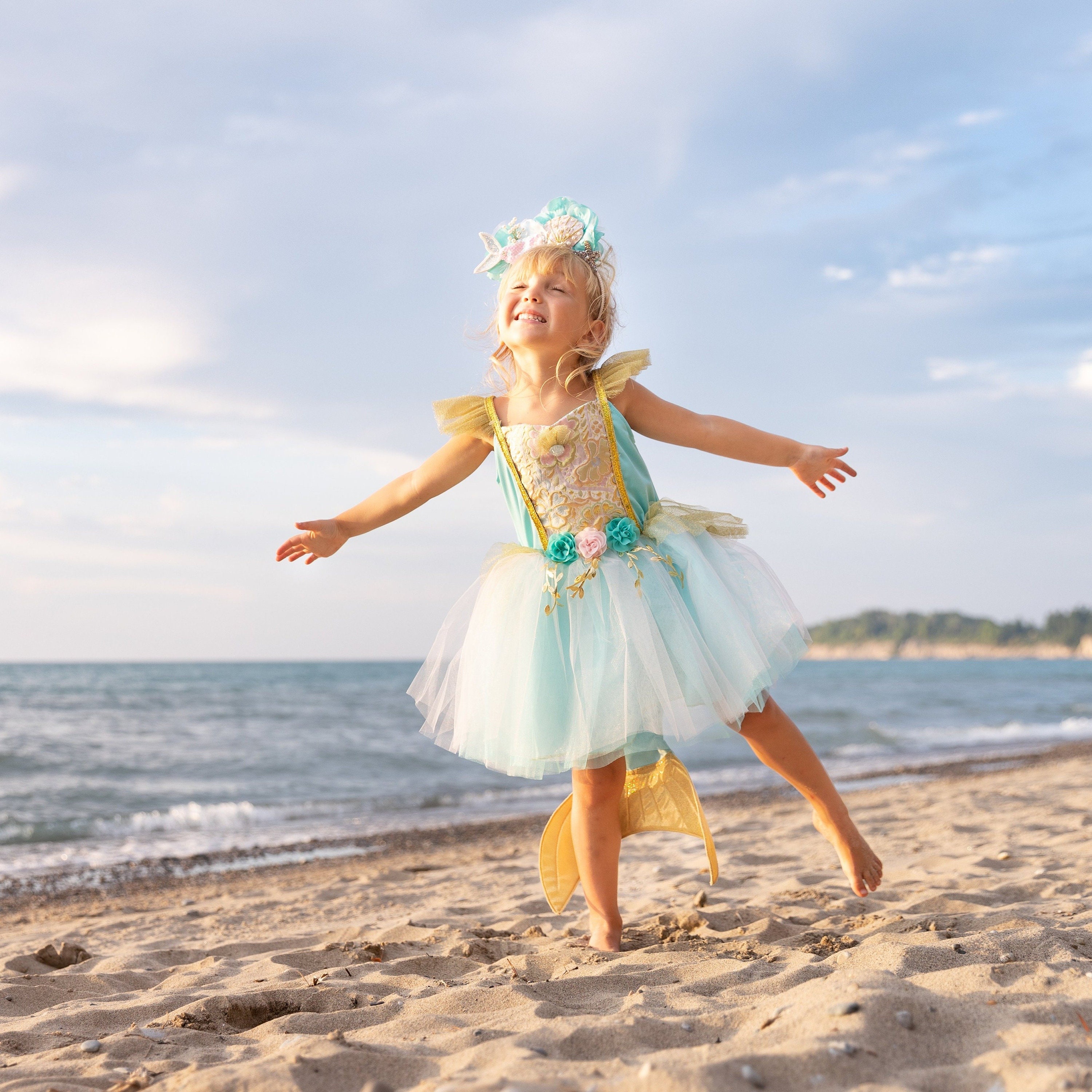 Mermalicious Dress With Tail, Mermaid Dress, Kids Mermaid