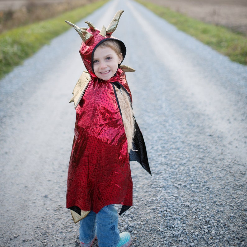 pretend play dressup kids dragon costume kids dressup Red dragon costume cape