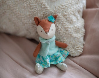 Frannie the Fox Mini Doll,  Soft Doll, soft-bodied fox Doll, Soft fox Doll, cloth doll, soft doll, fox doll