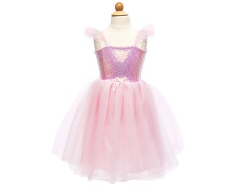 Pink Sequins Princess Dress, dress up costume for princess, pink princess dress with sequins. Beautiful dress up costume for princesses.