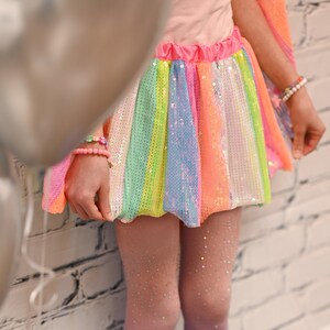 Neon Sequins Skirt, Sequins Tutu for Kids, Kids Tutu, Sequins Tutu ...