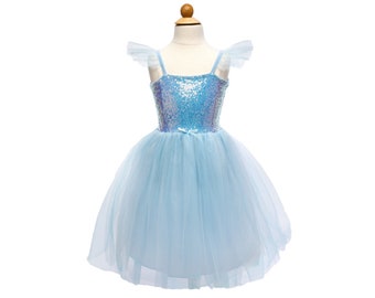 Blue Sequins Princess Dress, dress up costume for princess, pink princess dress with sequins. Beautiful dress up costume for princesses.