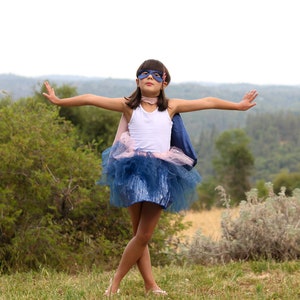 Super-duper Tutu/cape/mask, Pink & Navy, Superhero Costume for Girls - Etsy