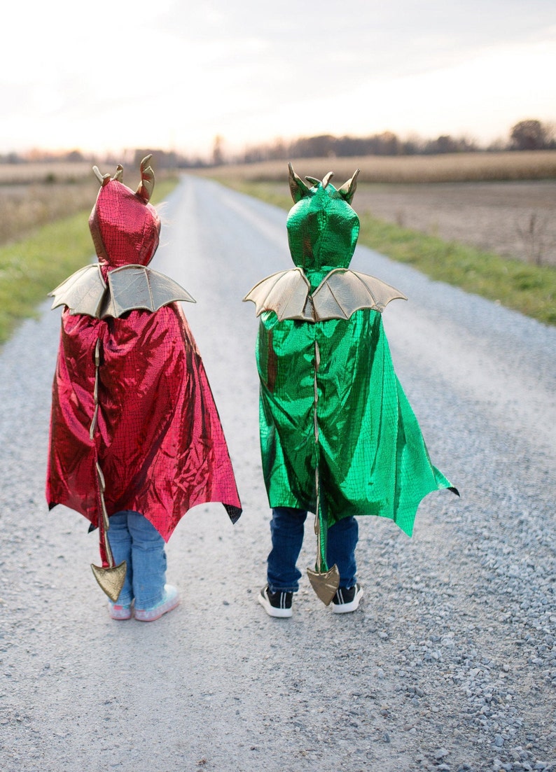 pretend play dressup kids dragon costume kids dressup Red dragon costume cape