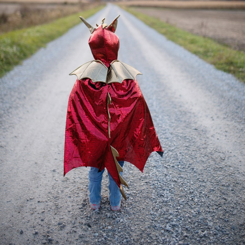 pretend play dressup kids dragon costume kids dressup Red dragon costume cape