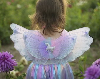 Magical Unicorn Skirt & Wings Pastel, unicorn skirt set, unicorn tutu, unicorn skirt and wings