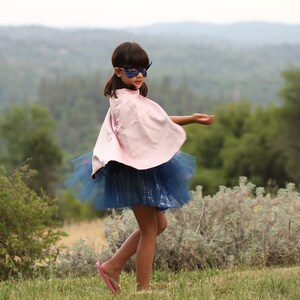 Super-duper Tutu/cape/mask, Pink & Navy, Superhero Costume for Girls - Etsy