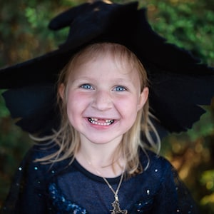 Kids witch hat, witch costume, witch hat for kids, kids halloween costume image 2