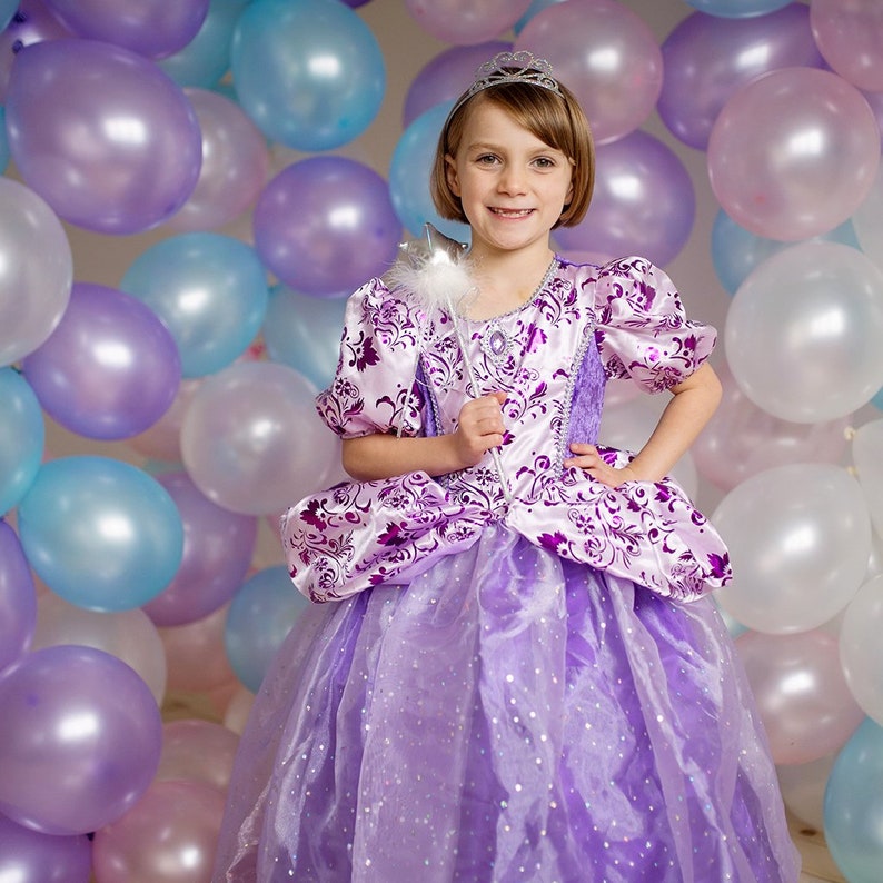 Royal Pretty Pink or Lilac Princess, pink princess dress, hoop dress, kids dressup, princess dressup image 2