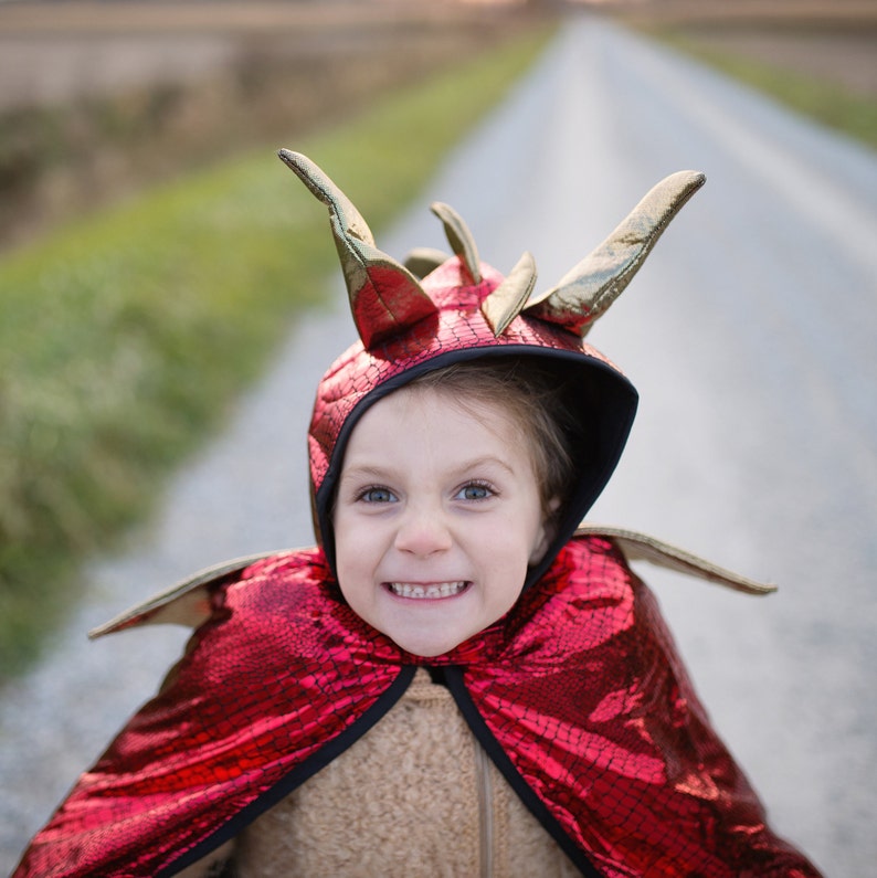 pretend play dressup kids dragon costume kids dressup Red dragon costume cape