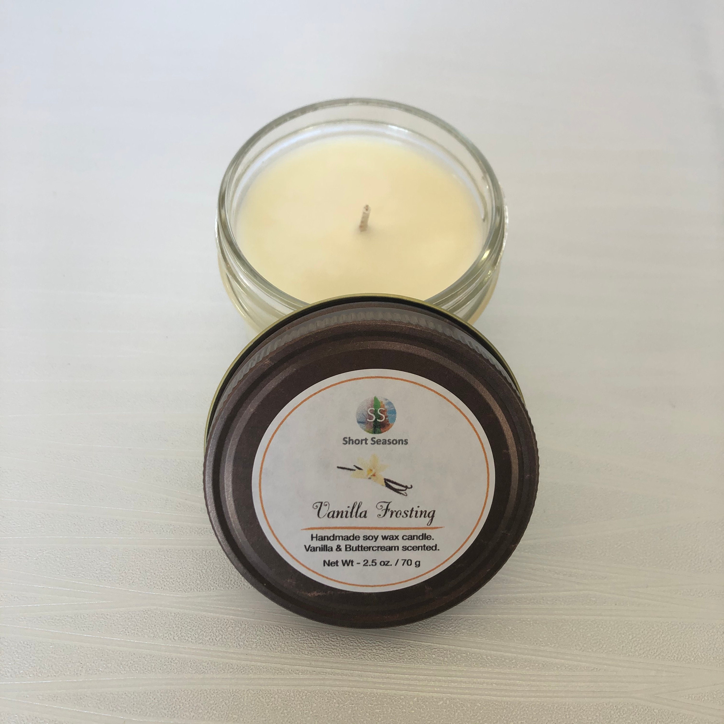 Vanilla Frosting Scented Small Soy Wax Candle Single Wick Etsy