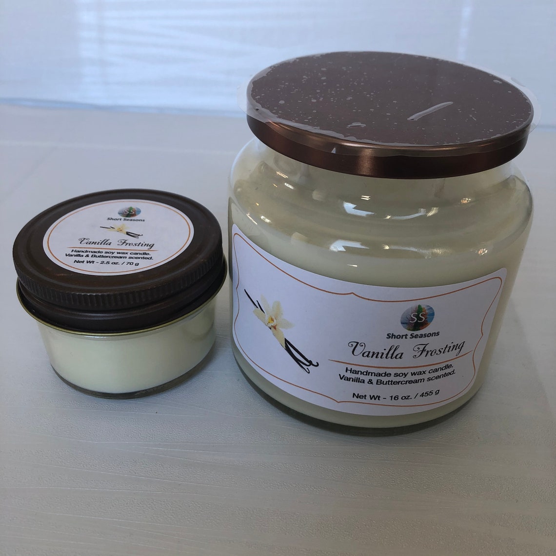 Vanilla Frosting Scented Small Soy Wax Candle Single Wick Etsy