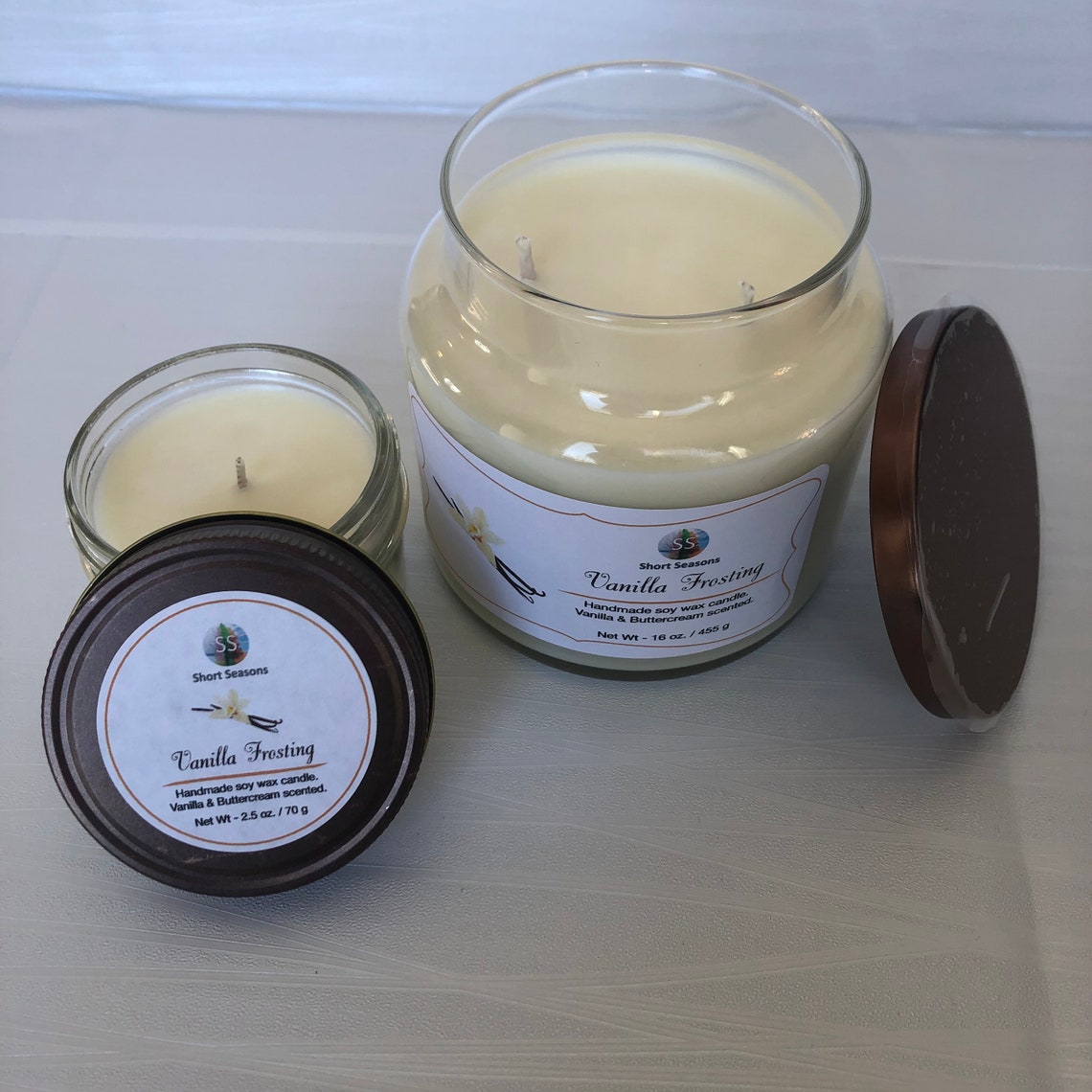 Vanilla Frosting Scented Small Soy Wax Candle Single Wick Etsy