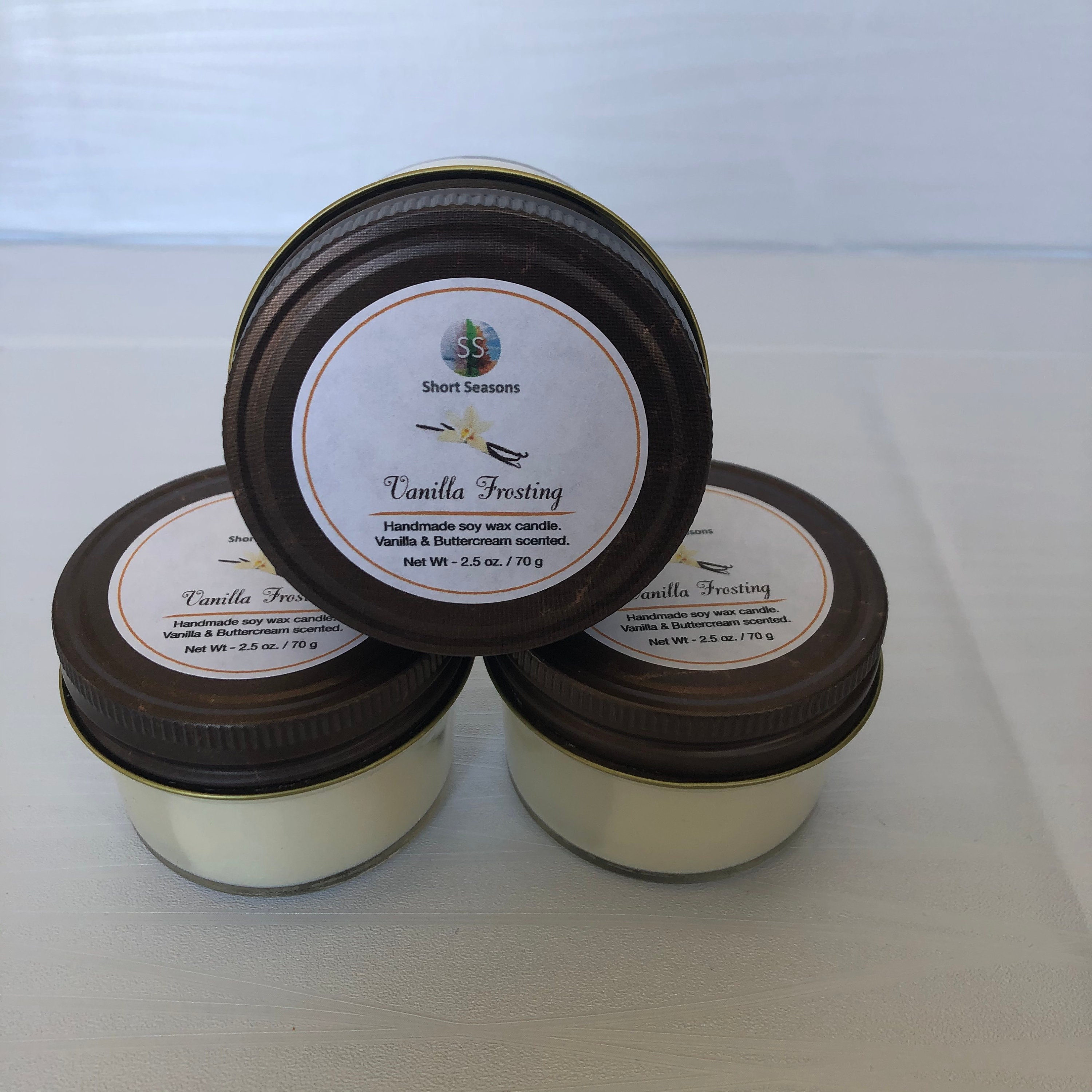 Vanilla Frosting Scented Small Soy Wax Candle Single Wick Etsy