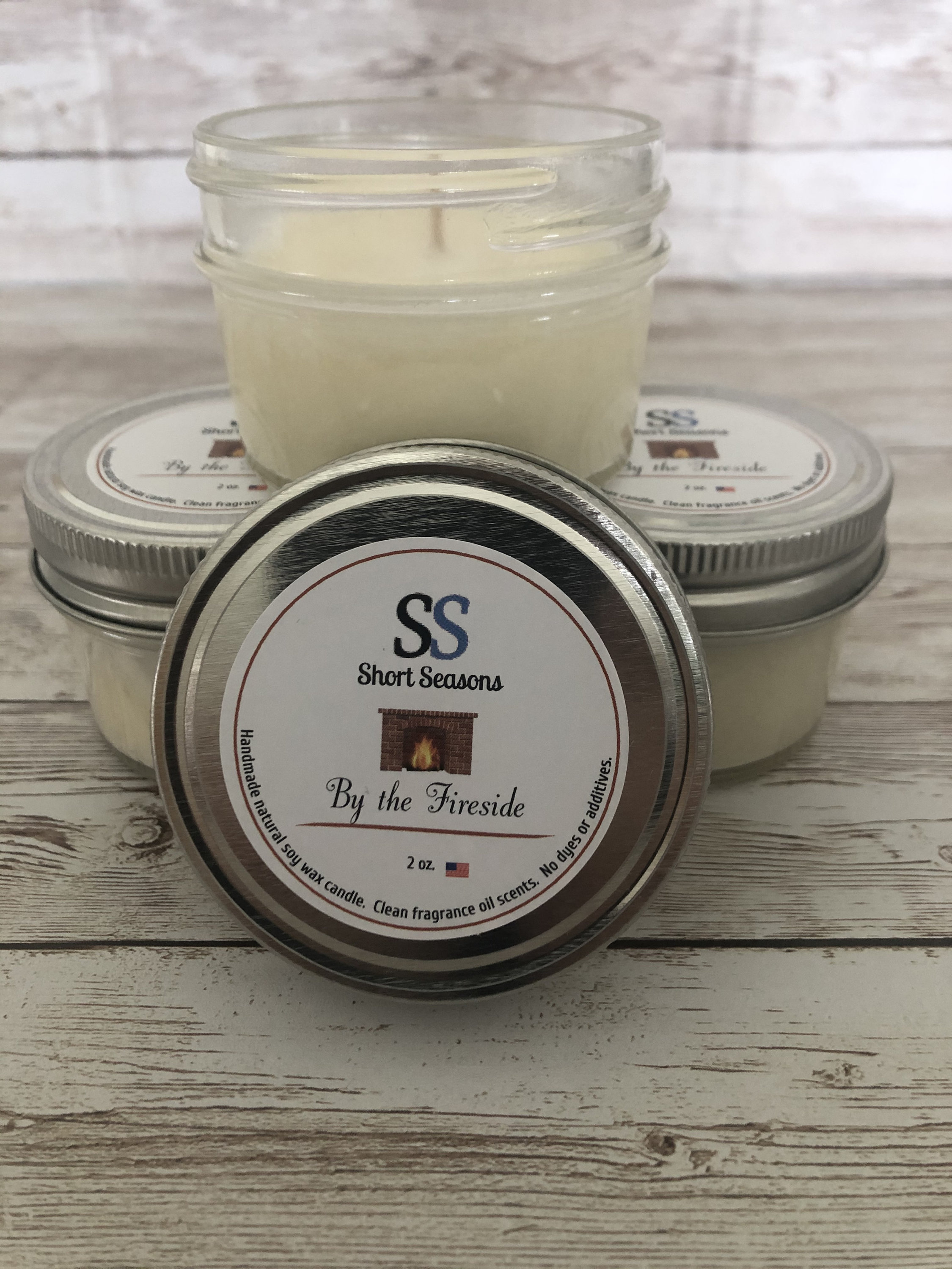 Small Soy Wax Candle By the Fireside Scented Single Wick Etsy