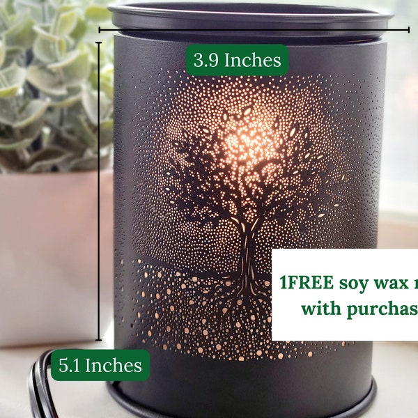 Black Electric Wax Melt Warmer, Forest Wax Warmer Plug in, Candle Melt Burner, Essential Oil Electric Melter, Wax Lovers House Warming Gift