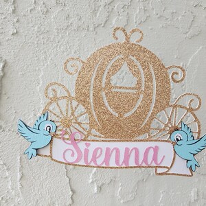 Cinderella Cake Topper, Cinderella Carriage Cake Topper.