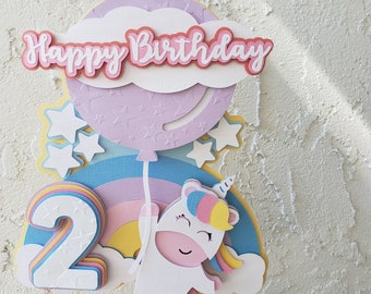 Unicorn cake topper, Unicorn Cake topper, Rainbow Cake Topper, Unicorn Birthday, Rainbow party