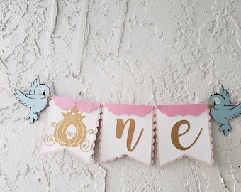 Cinderella One Banner, Cinderella high chair banner Princess High chair banner, Girl birthday decor