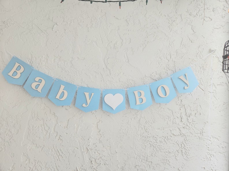 Bannière bébé garçon, bannière de baby shower, annonce de bébé garçon, décor de baby shower. image 2