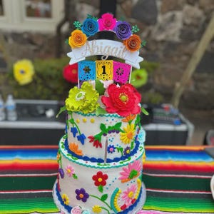 Fiesta Flower Cake Topper, Cinco de Mayo Party Decor
