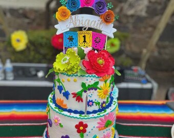Fiesta Flower Cake Topper, Cinco de Mayo Party Decor