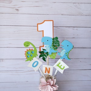 One Cake Topper,Dinosaur Party Cake Topper - Dinosaur Cake Topper, Dinosaur bunting