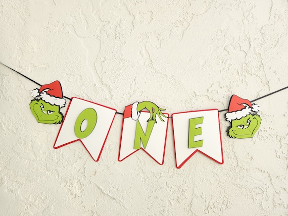 Grinch Weihnachts-Deko – Banner & Wirbel, Rot-grün, Für Party & Zuhause