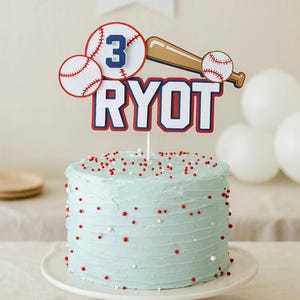 Baseball Cake Topper, Personalized Baseball Cake Topper, Baseball Birthday Cake Topper, Baseball Party Decorations,