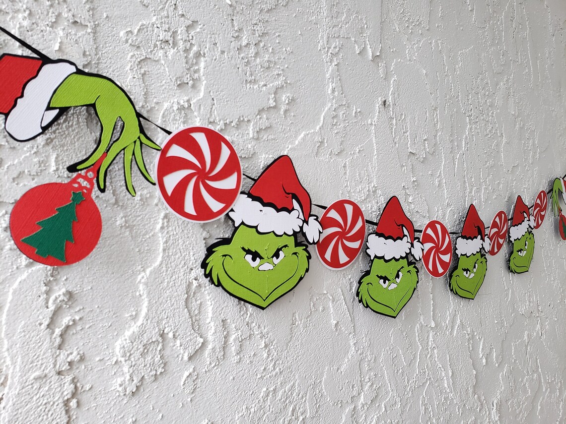 Grinch Banner Grinch Garland Grinch Christmas Decor - Etsy