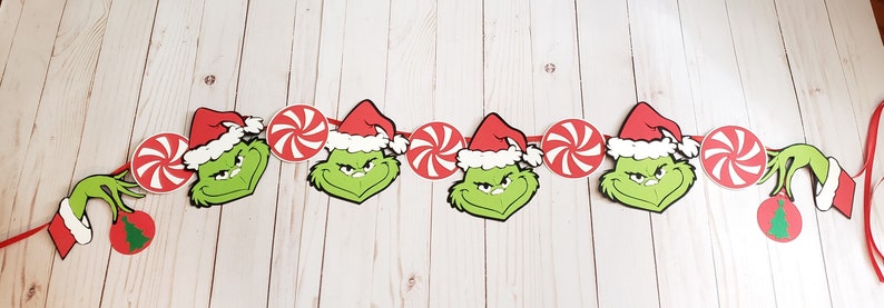Grinch Banner Grinch Garland Grinch Christmas Decor - Etsy